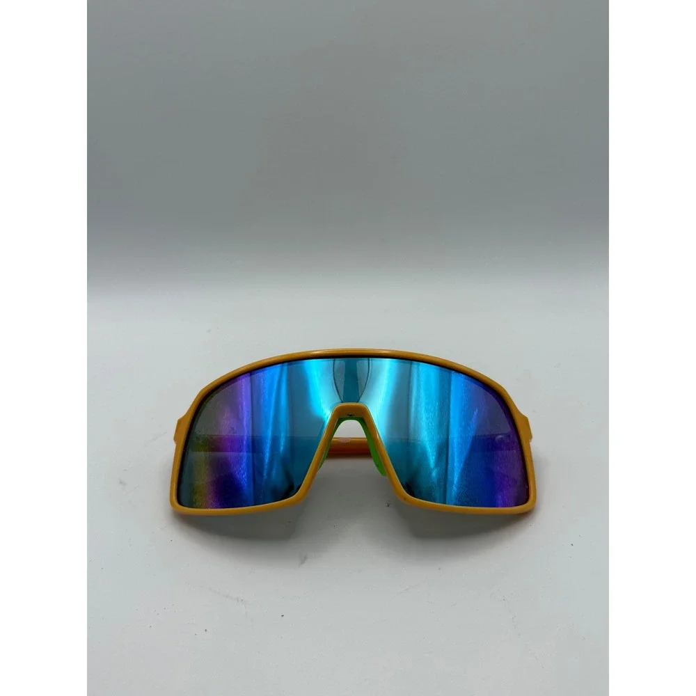 Body Glove Shield Sunglasses Blue Mirrored Lens Retro‎ Sporty Neon Wrap New